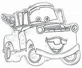 Mater Coloring Pages Cars Tow Mcqueen Lightning Printable Disney Getcolorings Color Printablee Print sketch template