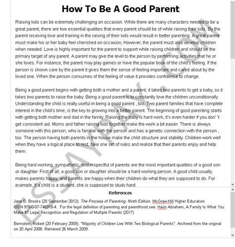 good parent essay     words essaypay