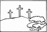 Cross Coloring Pages Crosses Calvary Friday Good Stations Three Jesus Printable Clipart Kids Colouring Christian Outline Print Cliparts Crucifixion Clip sketch template
