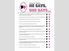to He Says, She Says Unique Printable Bridal Shower Game on Etsy