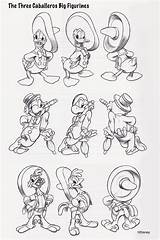 Caballeros Three Duck Donald Cave Cartoon Rotations Birthday Happy sketch template