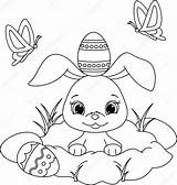 Coloring Easter Bunny Pages Preschoolers Print sketch template
