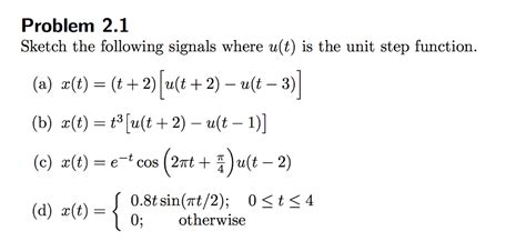solved sketch the following signals where u t is the unit