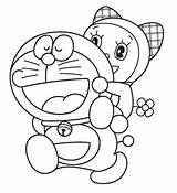 Sketsa Hitam Mewarnai Doraemon Kartun Putih Dorami sketch template