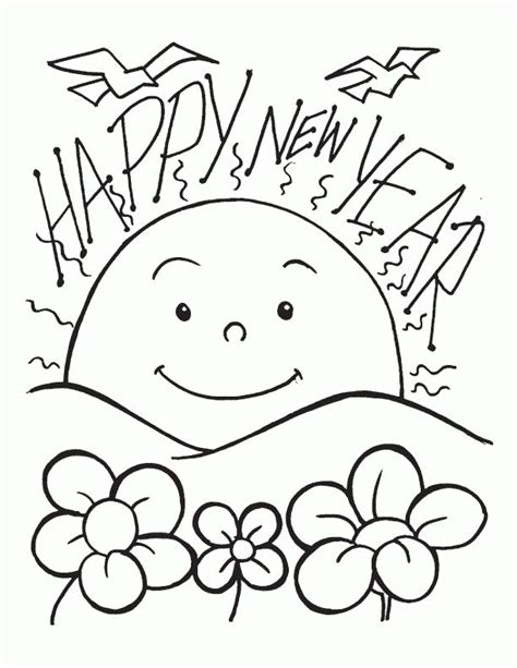 happy  year coloring pages  coloring pages  kids  year
