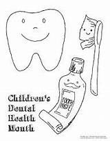 Dental Coloring Month Health Children Pages sketch template