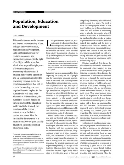 Population Education And Development Pdf Literacy