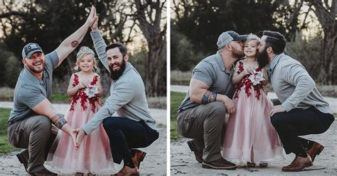 these two fathers did a father daughter photoshoot but