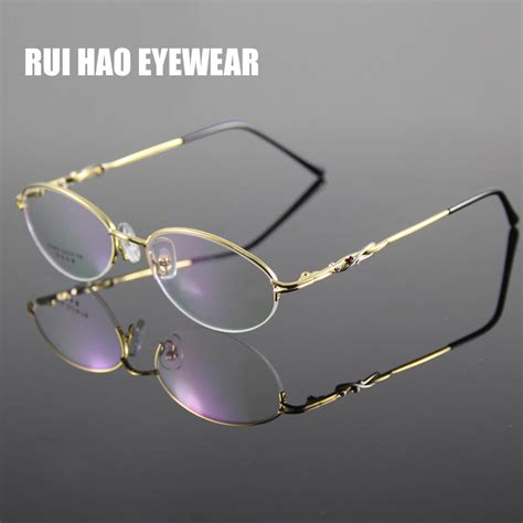 fashion oval eyeglasses frame women half rimless glasses frame optical