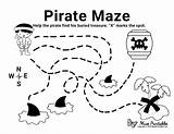 Maze Mazes Treasure sketch template