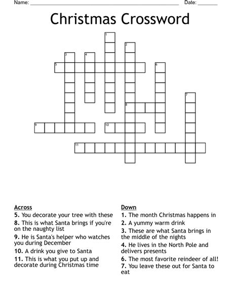 christmas crossword wordmint