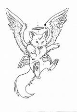 Coloring Angel Pages Wings Dog Fox Color Colouring Skydiver Lineart Print Deviantart Adult Sheets Visit Animals Doodle Drawings Ing sketch template
