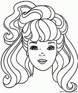 Coloring Hair Pages Popular Barbie sketch template