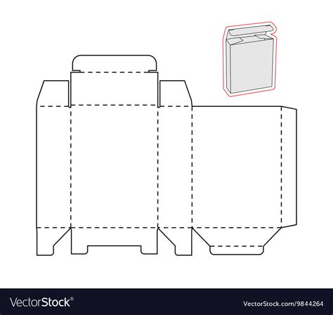 template   simple box cut   paper  vector image