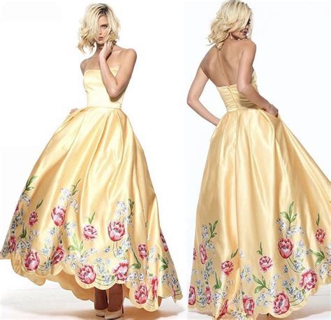 yellow floral prom dress dresses floral prom dresses prom dresses