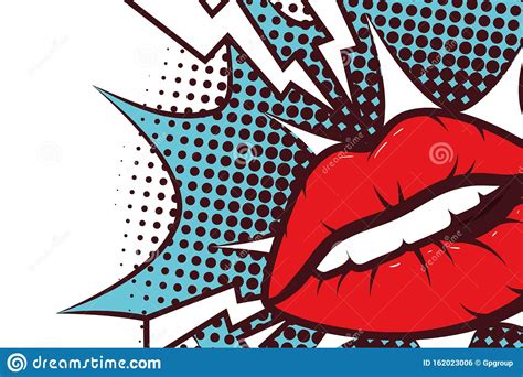 woman mouth with splash expression pop art style stock vector