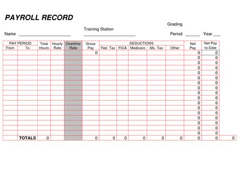 employee payroll sheet template sample templates