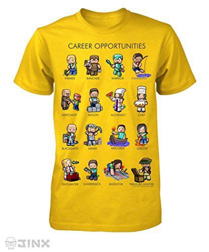 minecraft career opportunities youth tee yellow youth medium jinx http