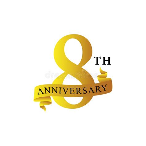 ribbon anniversary  year logo stock vector illustration