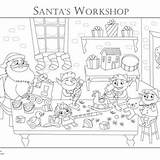 Workshop Santa Coloring Christmas Santas Pages Printable Colouring Activities Color Printables Kids Easy Sheets Disney Games Choose Board sketch template