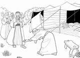 Abraham Visitors Coloring Sarah Pages Bible Genesis 18 Three Sunday Story Color School Clipart Printable Preschool Tent Isaac Kids Heavenly sketch template