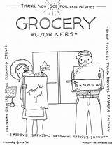 Grocery Workers Everyday Truck Mandy Helde Daaglikse Crews Managers Checkers Stockers Baggers I0 Groce sketch template