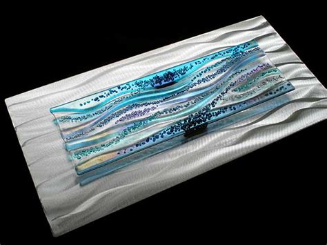Contemporary Glass Wall Art Fused Glass And Metal Wall Art