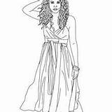 Shakira Coloring Pages Singing Cute Famous People Hellokids Portrait sketch template