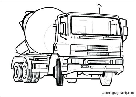 cement mixer truck coloring page  printable coloring pages