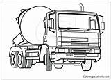 Mixer Cement Truck Pages Coloring Color sketch template