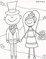 Coloring Alley Doodle Bride Groom Colouring Printable Sheets Choose sketch template