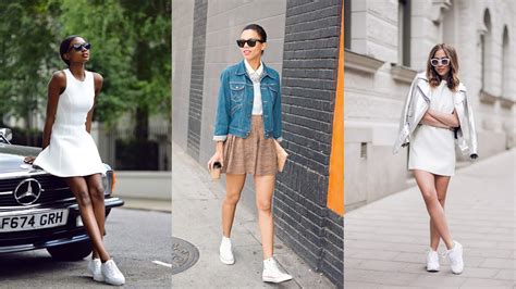 21 stylish ways to wear sneakers with skirts and dresses youtube
