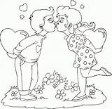 Boy Girl Pages Coloring Kissing Hands Drawing Holding People Getcolorings Getdrawings sketch template