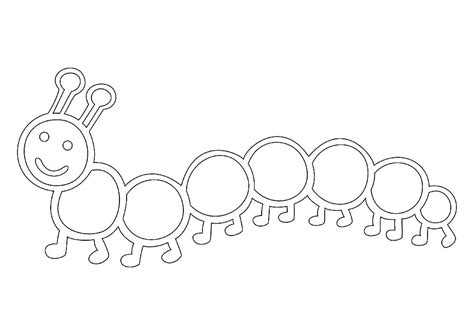 caterpillar template coloring pages