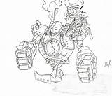 Blitzcrank Lol Amumu Legends League Lineart Deviantart sketch template