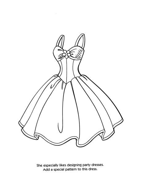 fashion dress coloring pages  getdrawings