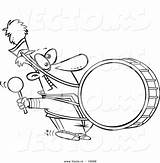 Marching Drummer Outlined Leishman Toonaday Vecto sketch template