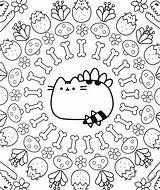 Coloring Pages Pusheen Cat Cute Halloween Book Color sketch template
