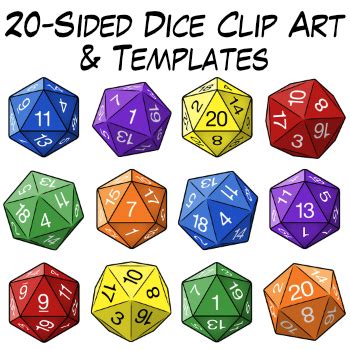 sided dice clipart templates  digital classroom clipart tpt
