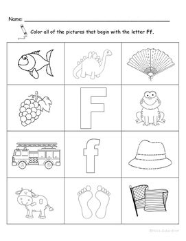 letter ff words coloring worksheet  nola educator tpt
