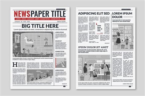 newspaper layout news column articles newsprint magazine design broc