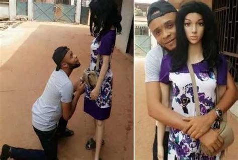nigerian man gets down on one knee to propose to a ‘samantha doll entertainment news