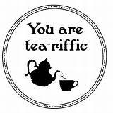 Tea Riffic Stamps Digital Card Printable Circle Template Quotes Sentiments Sayings Choose Board Mom Custom sketch template