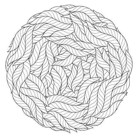 mandala  leaves coloring pages