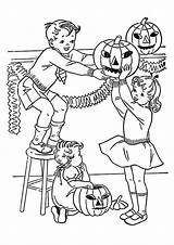 Halloween Coloring Cute Pages Kids Decorations Print Size sketch template