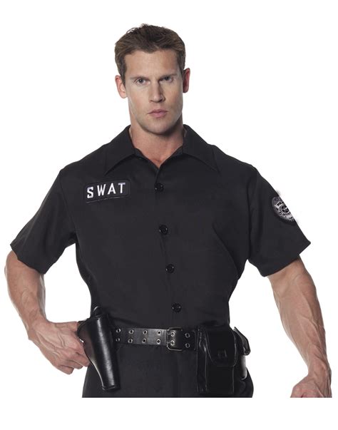 swat team mens adult police officer halloween costume shirt walmart