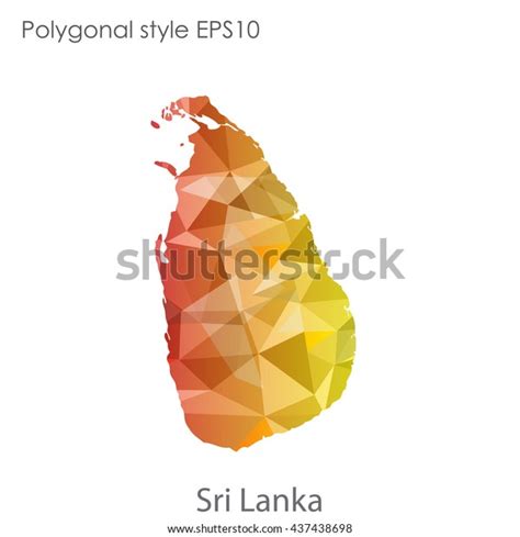sri lanka map geometric polygonal styleabstract stock vector royalty