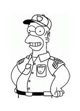 Homer Coloring Policeman Simpson Drawings sketch template