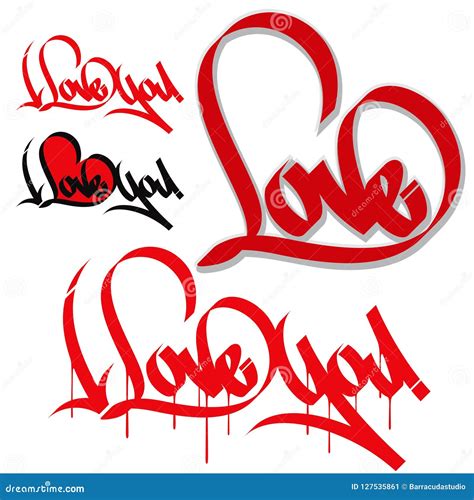 love  love graffiti calligraphy stock vector illustration