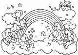 Coloring Pages Rainbow Care Bears Friends Playing Color Print sketch template
